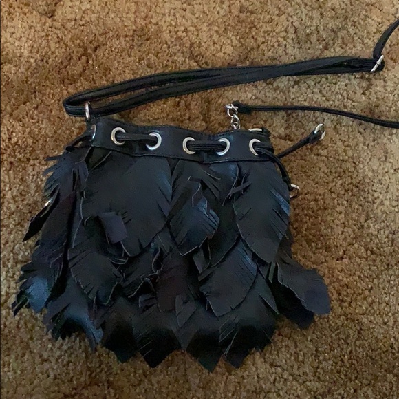 Carlos Santana Handbags - Carlos Santana black feather shoulder bag